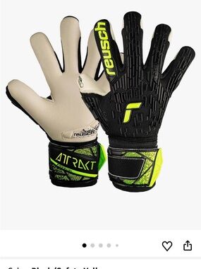 Reusch Attract Goalkeeper Gloves in Black & Neon Yellow Junior